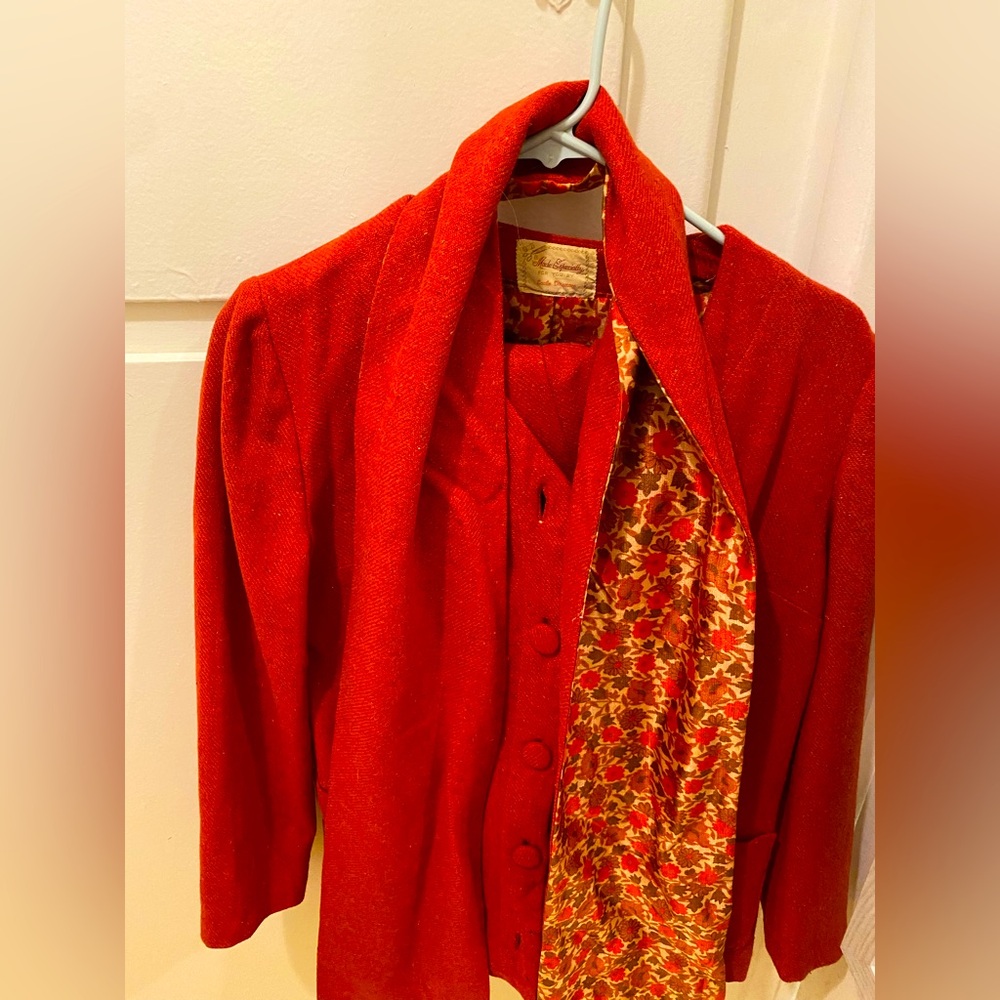 1970s Vintage Wool Skirt Suit Set